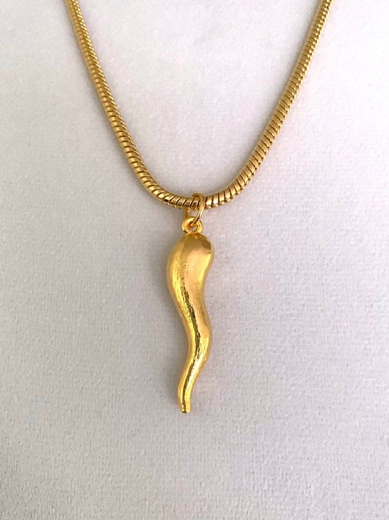 Italian Horn Necklace [14K Gold Pendant] – Jewelrify